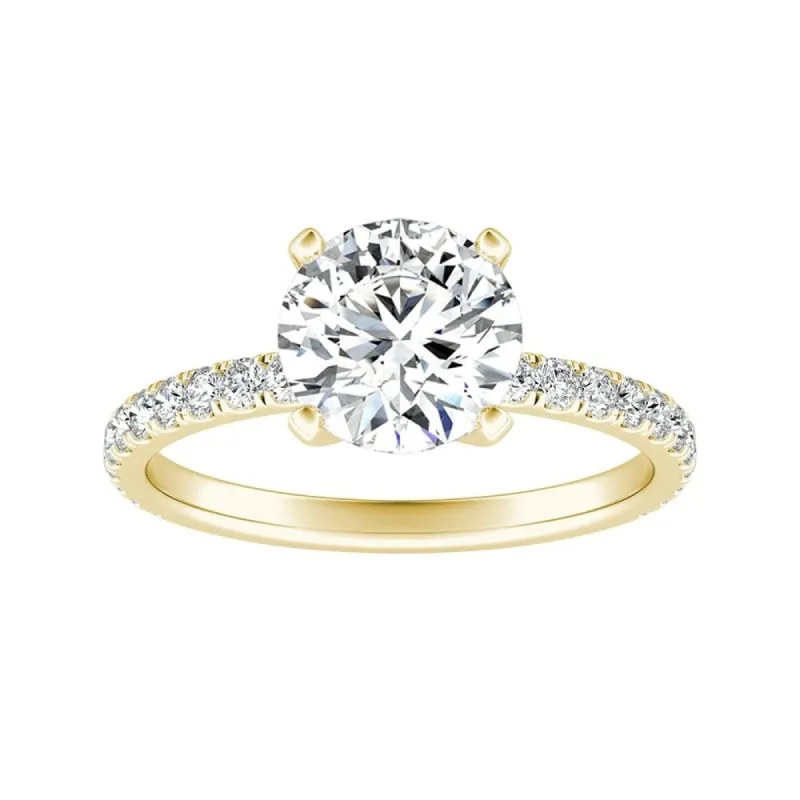 Auriya 14k Gold Classic 4ct Moissanite and Diamond Engagement Ring 1/3ctw sold by Zulily