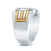 Auriya Men's 14k Gold 1/2ct TDW Satin Finish Diamond Bling Ring - Two-Tone sold by Zulily