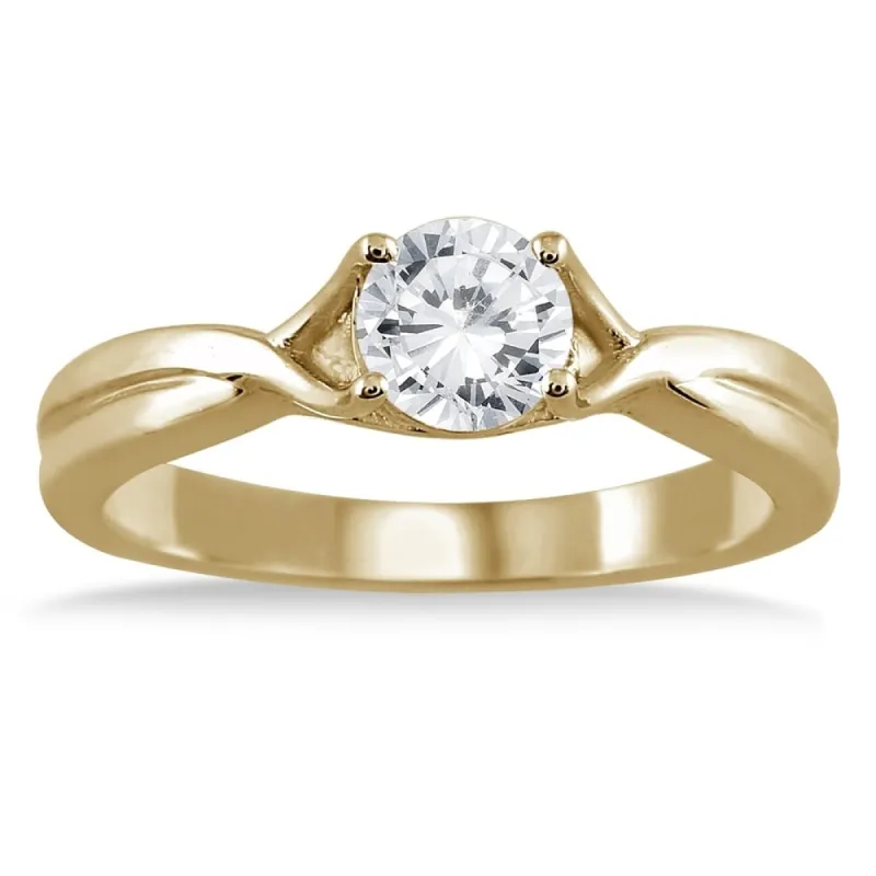 1/2 Carat Diamond Solitaire Ring in 14K Yellow Gold sold by Zulily