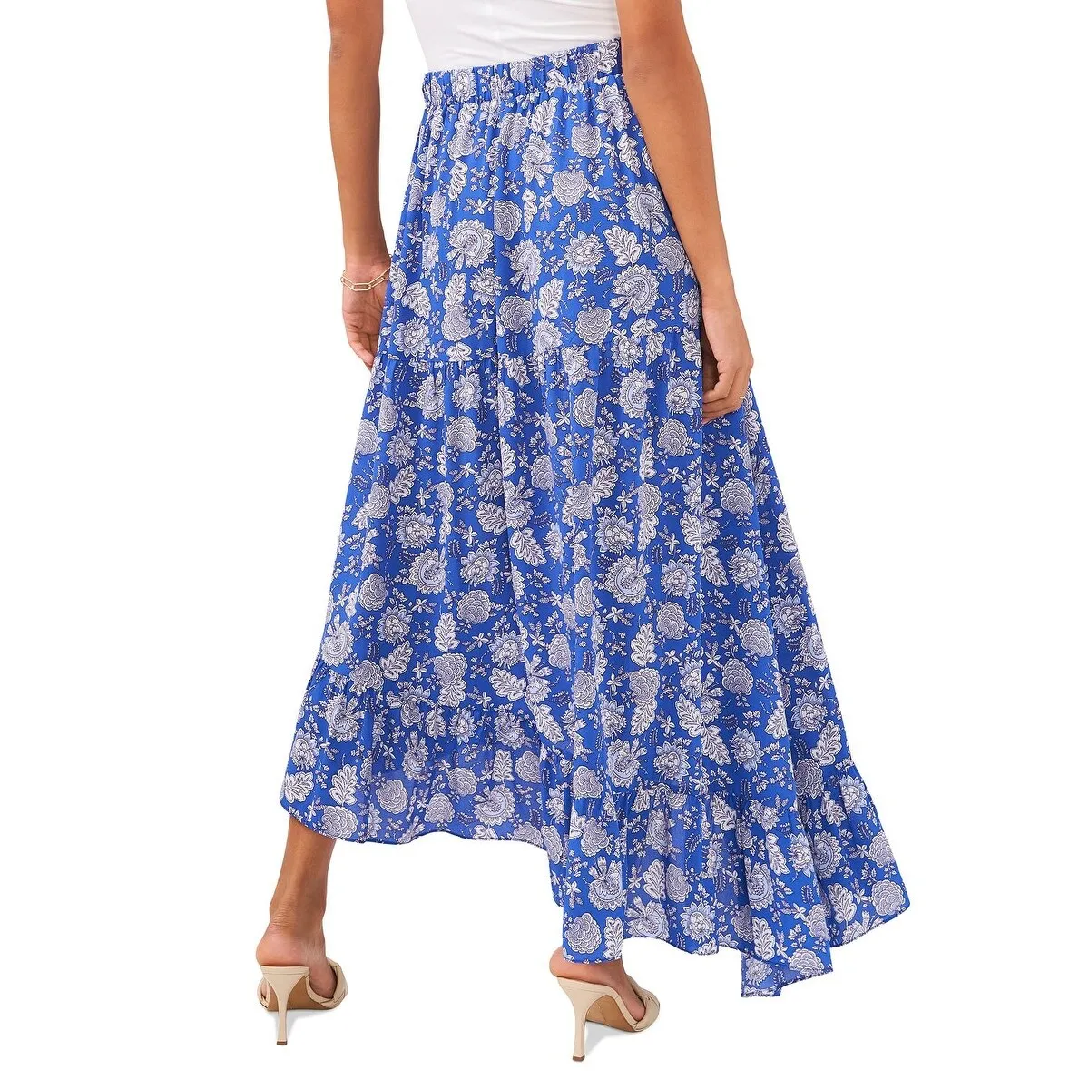 Vince Camuto Women's Floral Asymmetric Hem Maxi Skirt Blue Size Medium sold by Zulily product image thumbnail 2