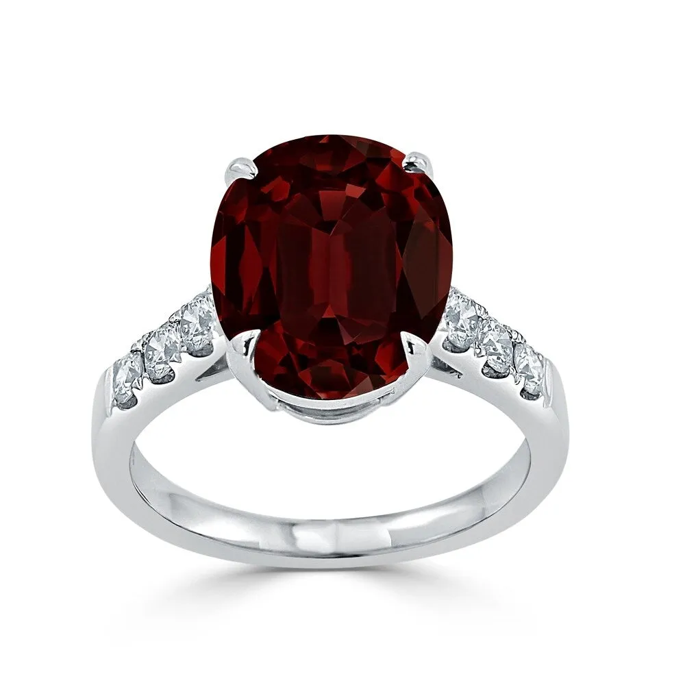Auriya 4 7/8ct Oval-cut Red Garnet and Diamond Ring 3/8ctw 18K Gold sold by Zulily
