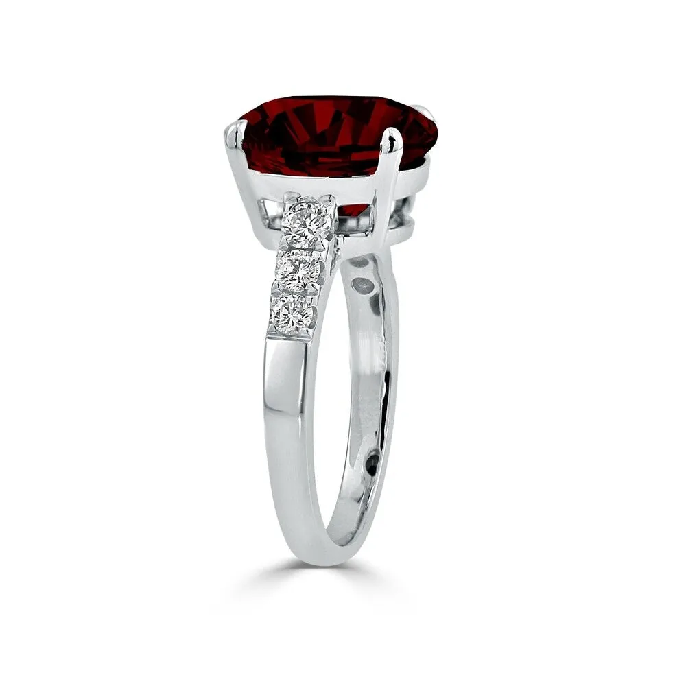 Auriya 4 7/8ct Oval-cut Red Garnet and Diamond Ring 3/8ctw 18K Gold sold by Zulily product image thumbnail 3