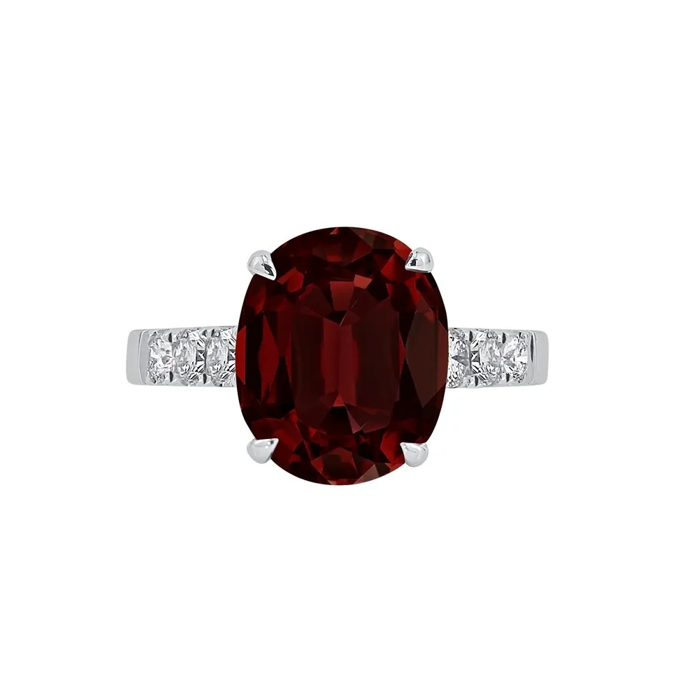 Auriya 4 7/8ct Oval-cut Red Garnet and Diamond Ring 3/8ctw 18K Gold sold by Zulily product image thumbnail 2