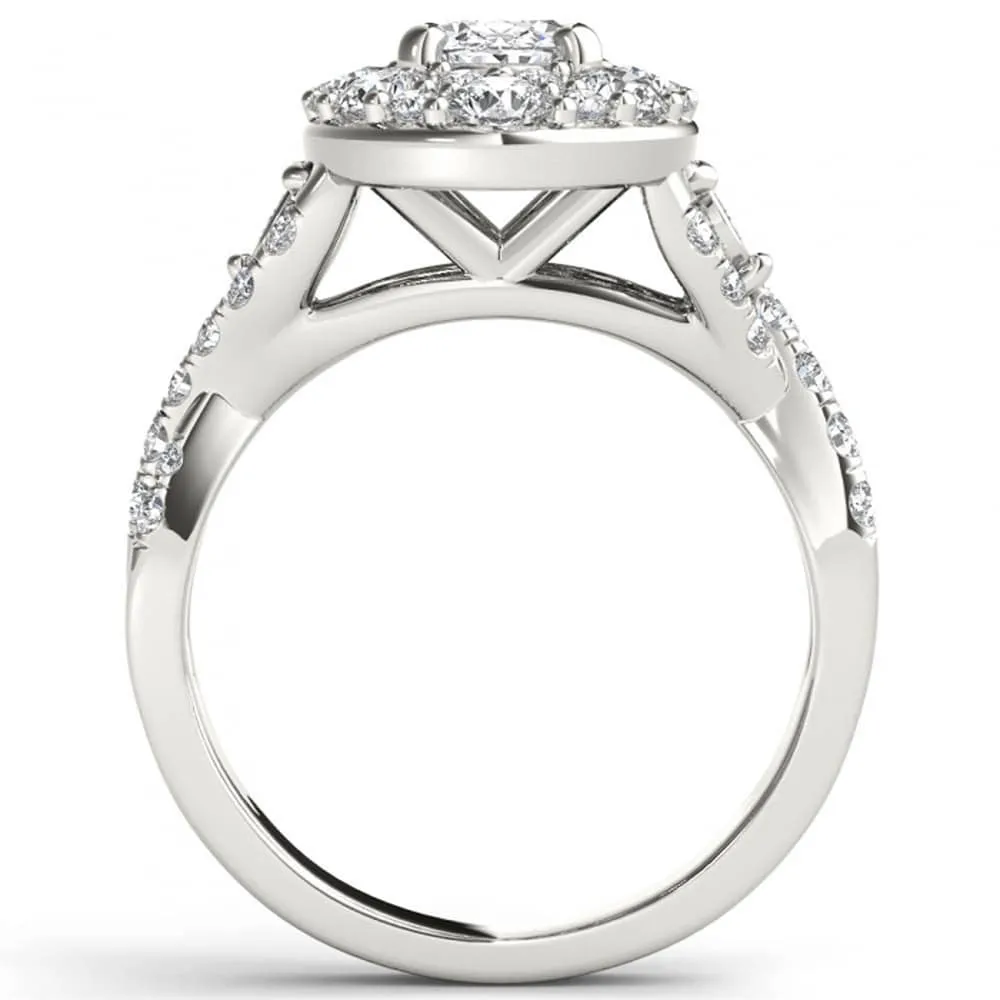 De Couer 14k White Gold 2 1/2ct TDW Oval Shape Diamond Halo Engagement Ring - White H-I - White H-I sold by Zulily product image thumbnail 3