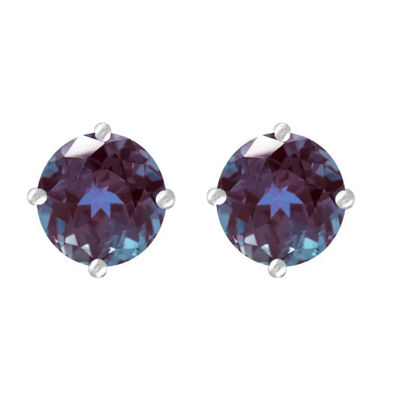Sterling Silver with Color Changing Alexandrite Stud Earring sold by Zulily