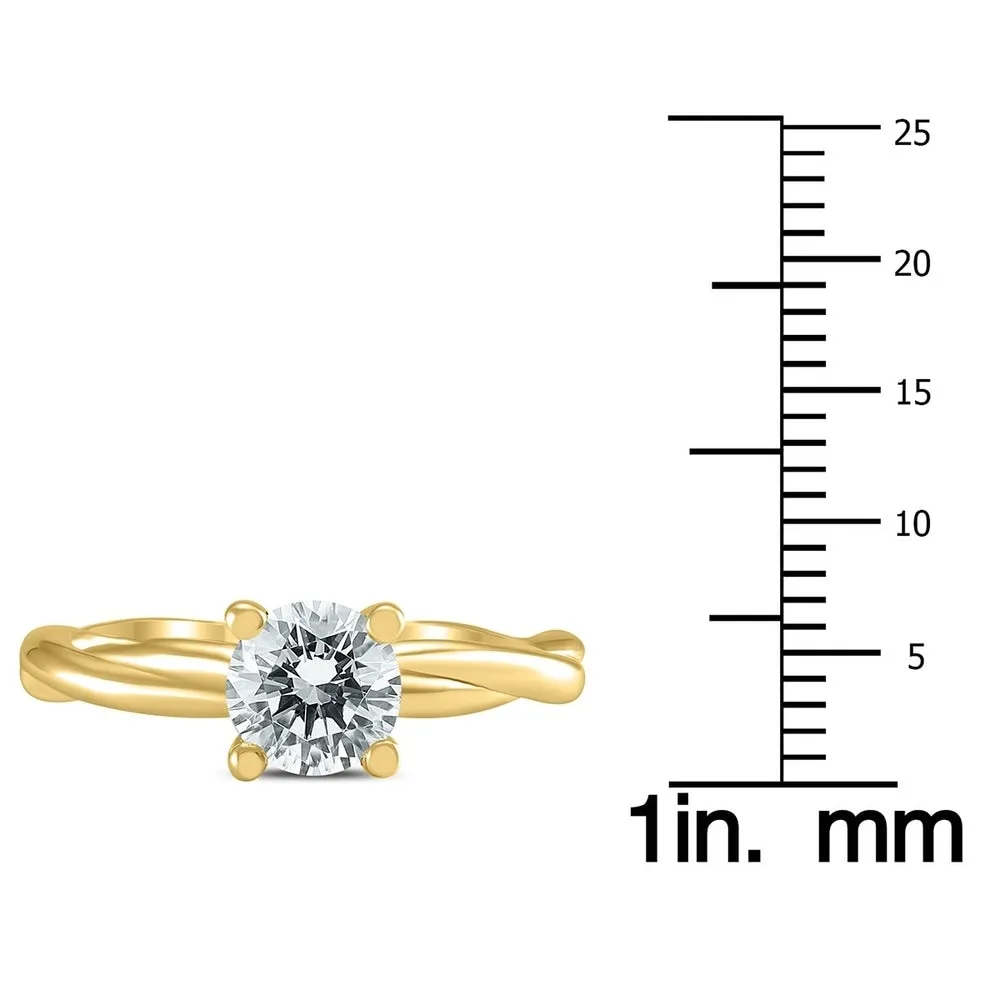 1 Carat AGS Certified Diamond Solitaire Braided Twist Ring in 14K Yellow Gold sold by Zulily product image thumbnail 4