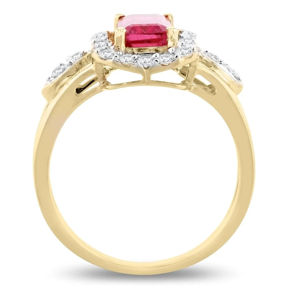 Auriya 14k Yellow Gold 1 3/8ct Rubellite and 3/8ct TDW Diamond Ring sold by Zulily product image thumbnail 4