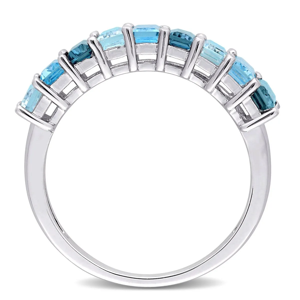 Miadora Sterling Silver Baguette-cut Blue Topaz Anniversary Wedding Band Ring sold by Zulily product image thumbnail 4