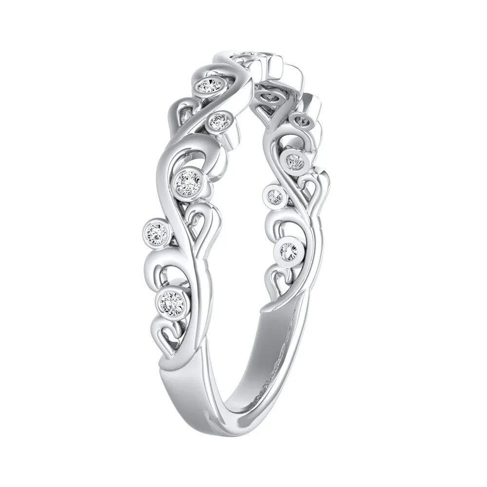 Auriya 18k Gold 1/10ctw Vintage Scroll Diamond Wedding Band sold by Zulily product image thumbnail 3