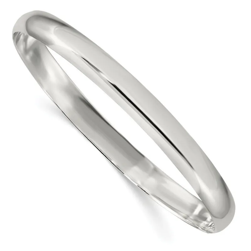 Curata 925 Sterling Silver 7" 6.25mm Solid Plain Slip On Bangle Bracelet sold by Zulily