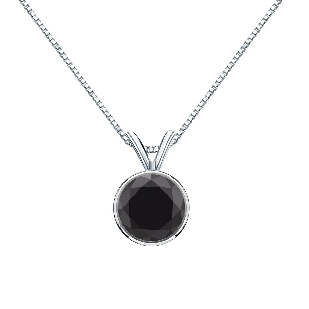 Auriya 14k Gold 2ctw Solitaire Black Diamond Necklace Bezel-set sold by Zulily