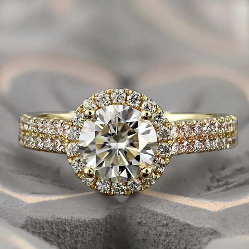 Auriya 14k Gold 1 3/4ctw Halo Moissanite Engagement Ring sold by Zulily