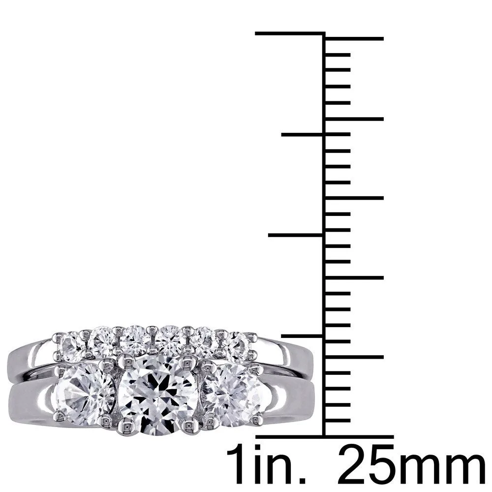 Miadora 10k White Gold Created White Sapphire Bridal Ring set sold by Zulily product image thumbnail 3