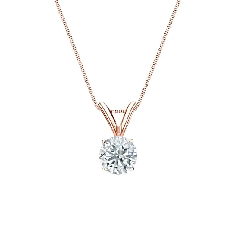 Auriya 14-karat Gold 0.45ctw Round Solitaire Lab Grown Diamond Necklace 4-Prong Basket (H-I VS) - 0.45 sold by Zulily product image thumbnail 2