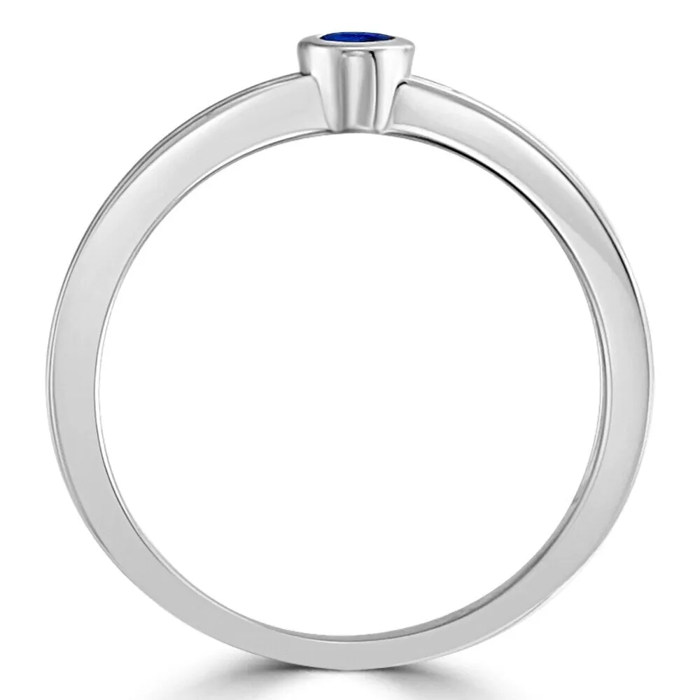 Auriya 10k Gold 1/10ctw Dainty Round Solitaire Sapphire Stacking Ring sold by Zulily product image thumbnail 4