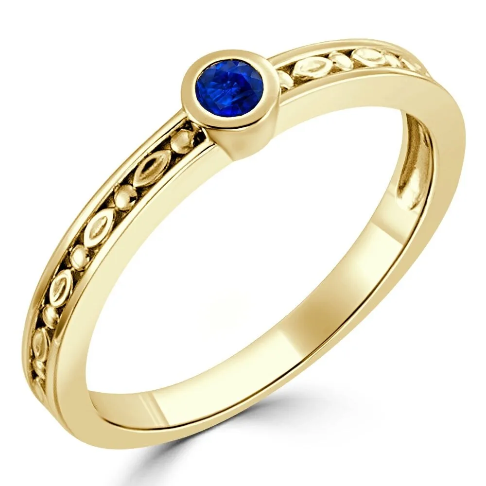 Auriya 10k Gold 1/10ctw Dainty Round Solitaire Sapphire Stacking Ring sold by Zulily product image thumbnail 5