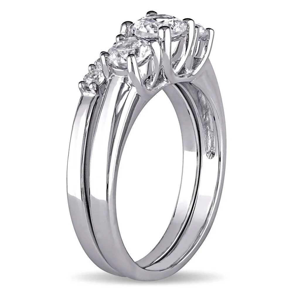 Miadora 10k White Gold Created White Sapphire Bridal Ring set sold by Zulily product image thumbnail 2
