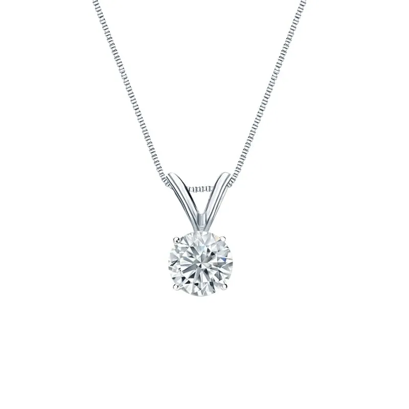 Auriya 14-karat Gold 0.45ctw Round Solitaire Lab Grown Diamond Necklace 4-Prong Basket (H-I VS) - 0.45 sold by Zulily