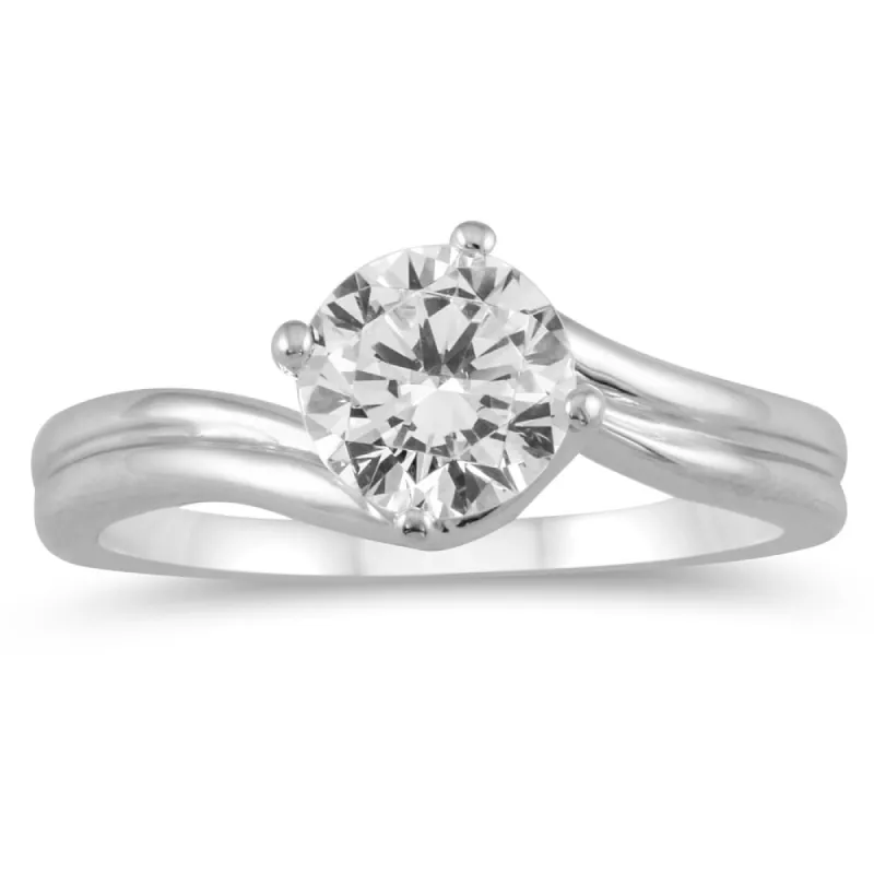 AGS Certified 1 Carat Diamond Solitaire Ring in 14K White Gold (I-J Color, I2-I3 Clarity) sold by Zulily