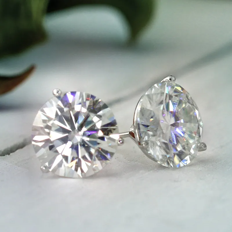 Auriya Platinum 3ctw Round Moissanite Stud Earrings Martini-set - 7.4 mm sold by Zulily