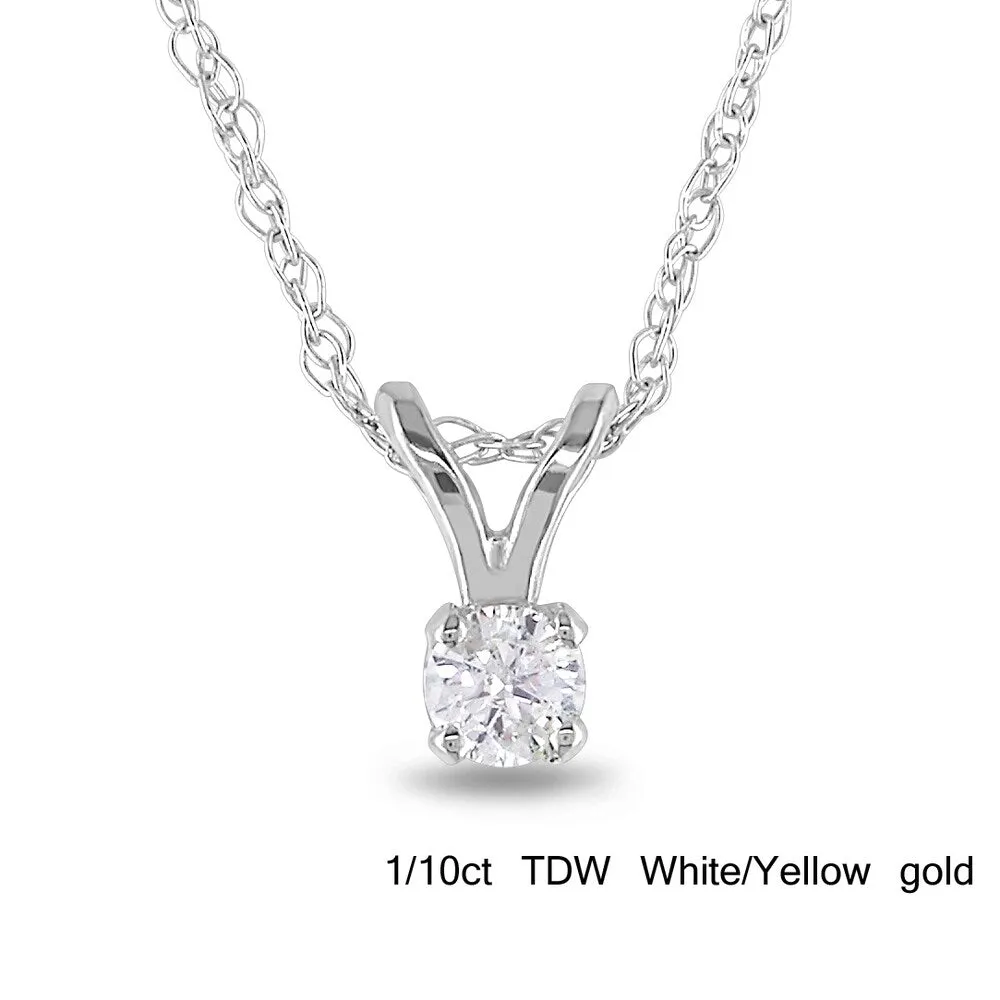Miadora 14k Gold 1/ 10ct-1ct TDW Diamond Solitaire Necklace (G-H, I1-I2) sold by Zulily product image thumbnail 4