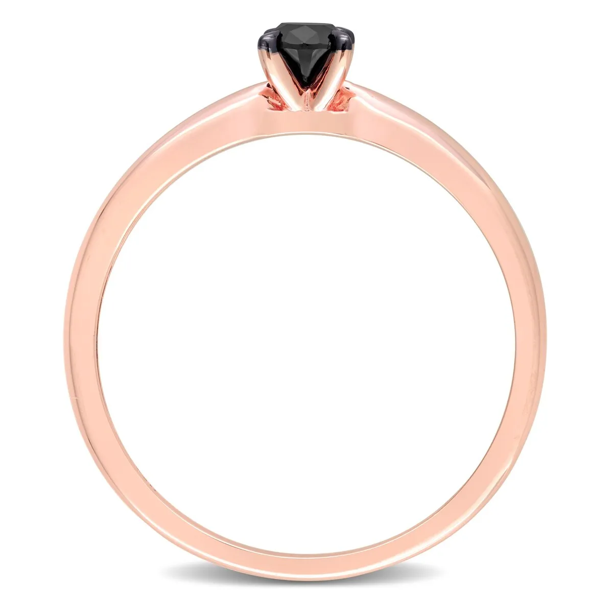 Miadora 1/4ct TDW Black Diamond Solitaire Engagement Ring in 14k Rose Gold sold by Zulily product image thumbnail 5