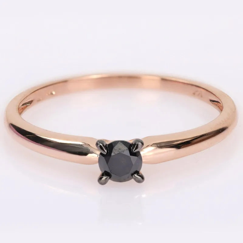 Miadora 1/4ct TDW Black Diamond Solitaire Engagement Ring in 14k Rose Gold sold by Zulily
