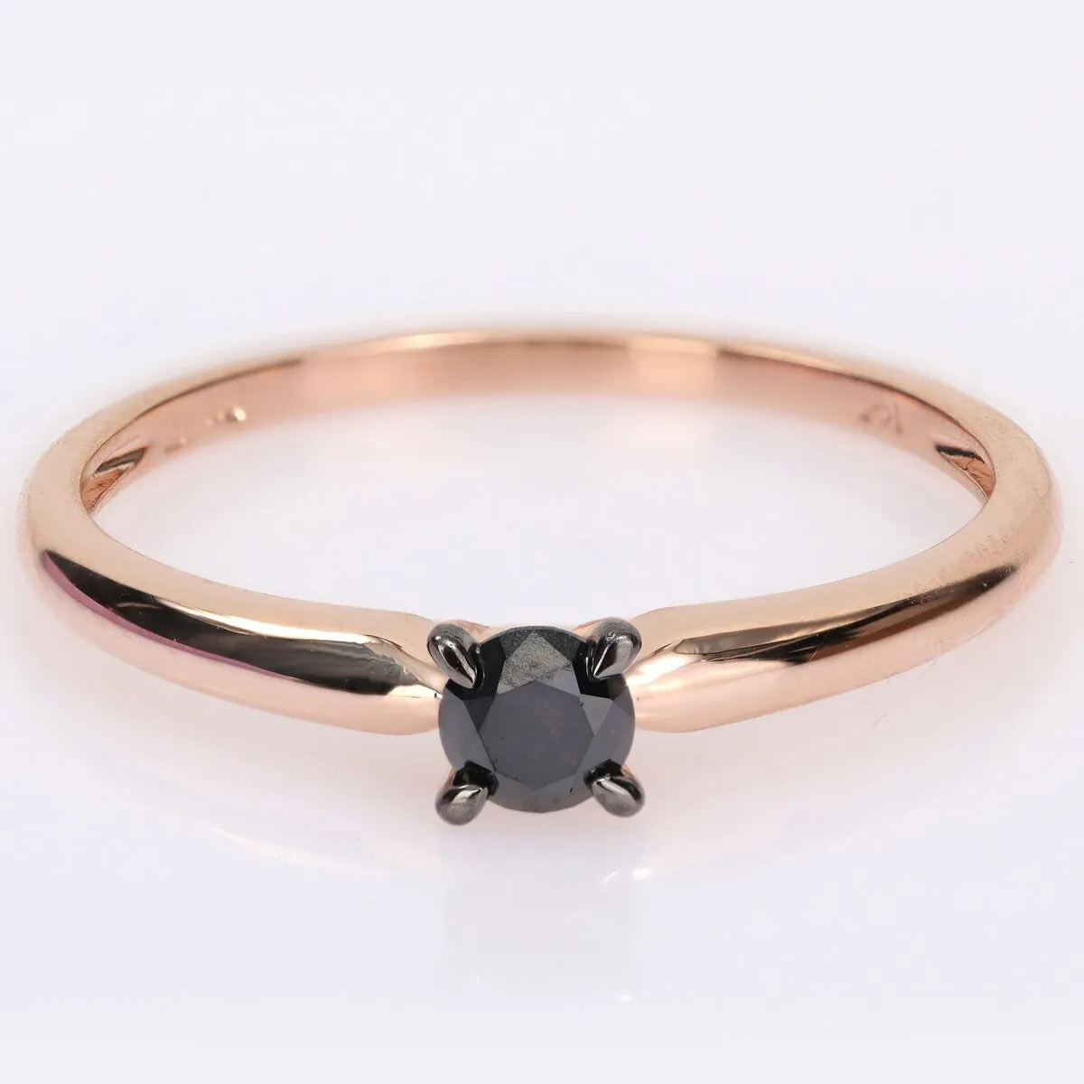 Miadora 1/4ct TDW Black Diamond Solitaire Engagement Ring in 14k Rose Gold sold by Zulily