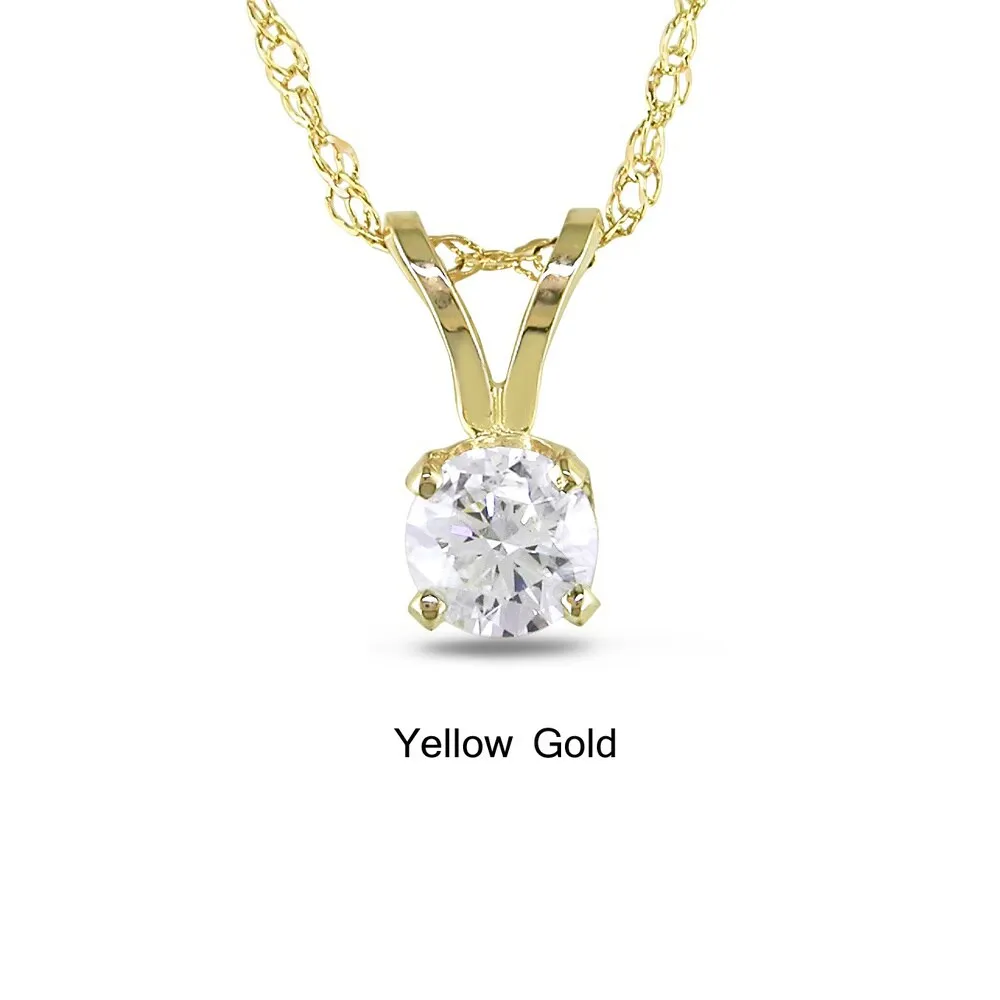 Miadora 14k Gold 1/ 10ct-1ct TDW Diamond Solitaire Necklace (G-H, I1-I2) sold by Zulily product image thumbnail 2