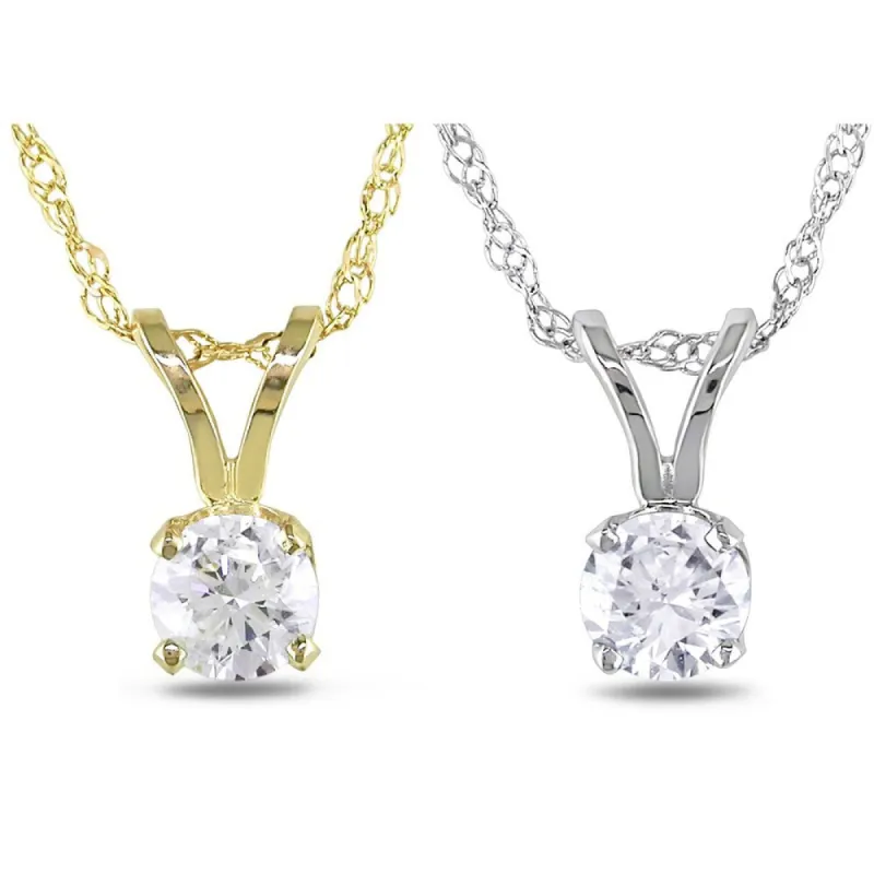 Miadora 14k Gold 1/ 10ct-1ct TDW Diamond Solitaire Necklace (G-H, I1-I2) sold by Zulily