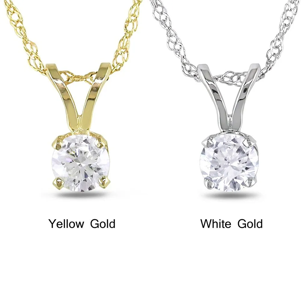 Miadora 14k Gold 1/ 10ct-1ct TDW Diamond Solitaire Necklace (G-H, I1-I2) sold by Zulily product image thumbnail 3