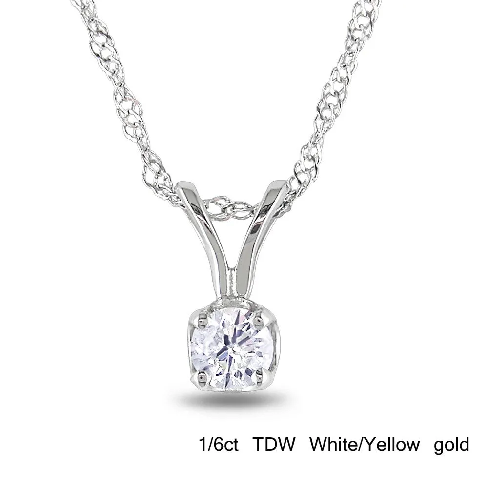 Miadora 14k Gold 1/ 10ct-1ct TDW Diamond Solitaire Necklace (G-H, I1-I2) sold by Zulily product image thumbnail 5