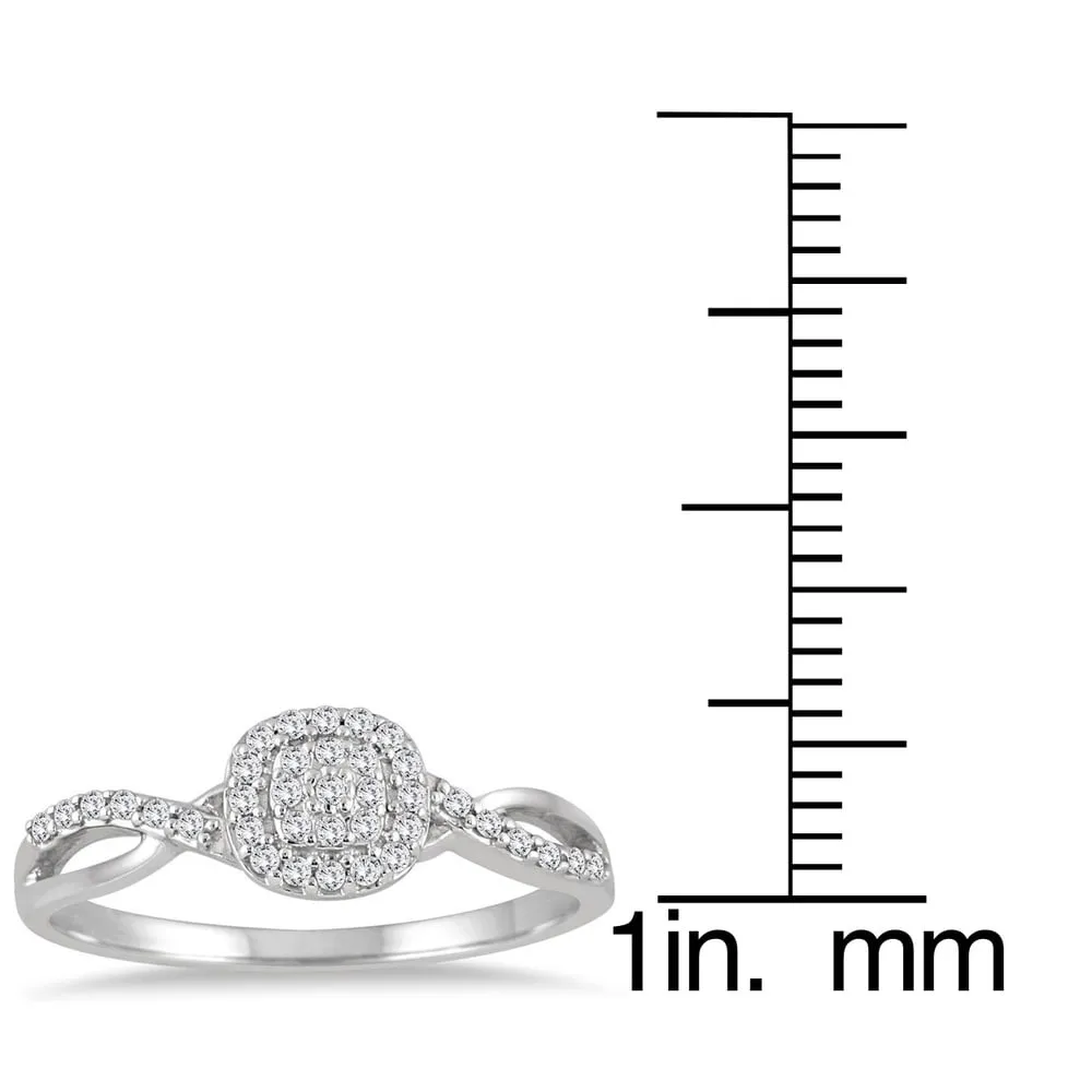 Marquee Jewels 10k White Gold 1/5ct TDW Diamond Halo Twist Ring sold by Zulily product image thumbnail 3