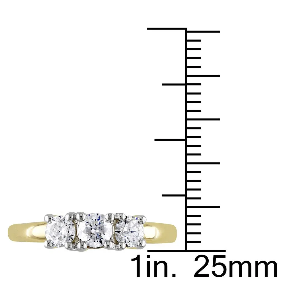 Miadora 14k Yellow Gold 1/2ct TDW Diamond 3-Stone Ring sold by Zulily product image thumbnail 3