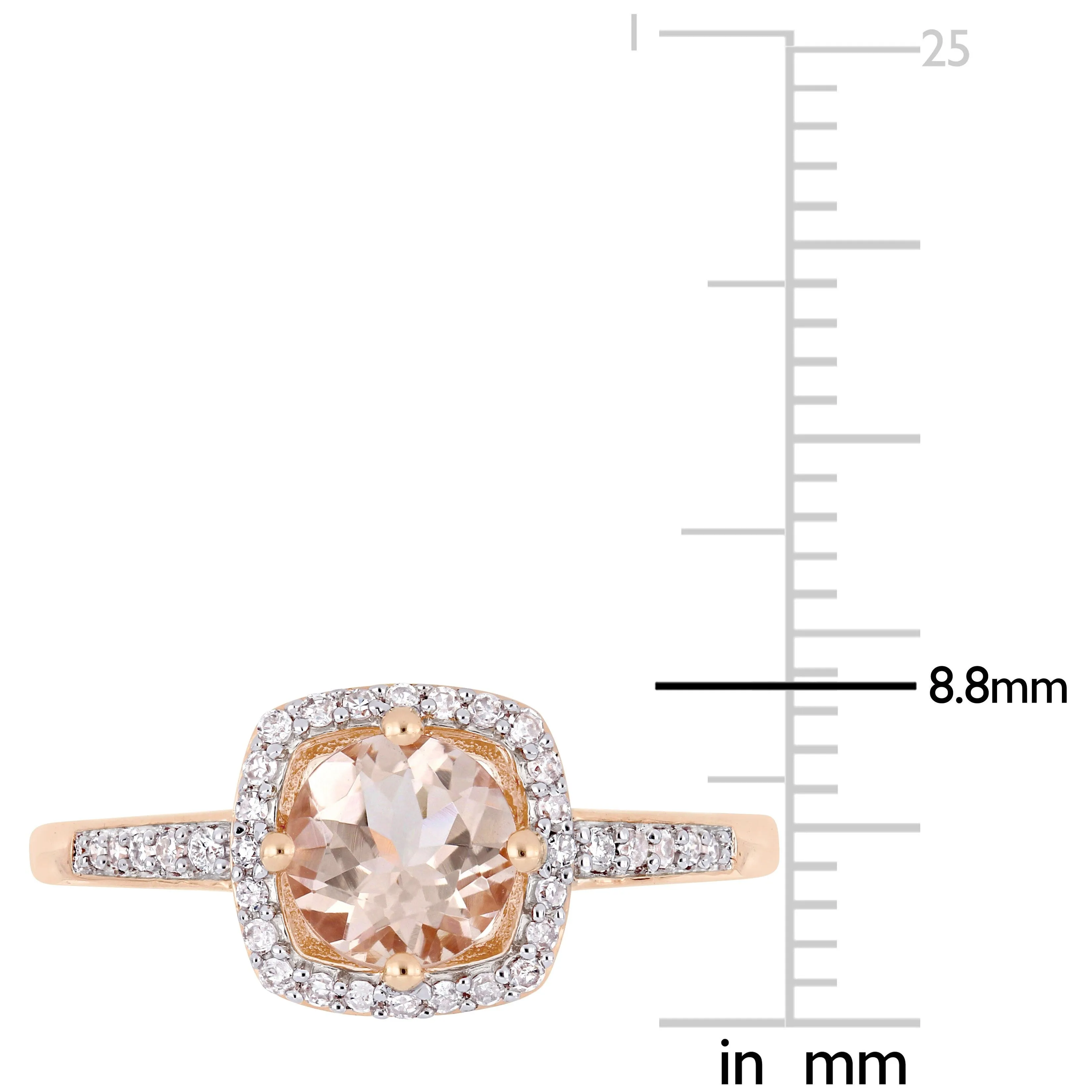 Miadora 4/5ct TGW Morganite and 1/7ct TW Diamond Floating Halo Ring in 10k Rose Gold sold by Zulily product image thumbnail 3