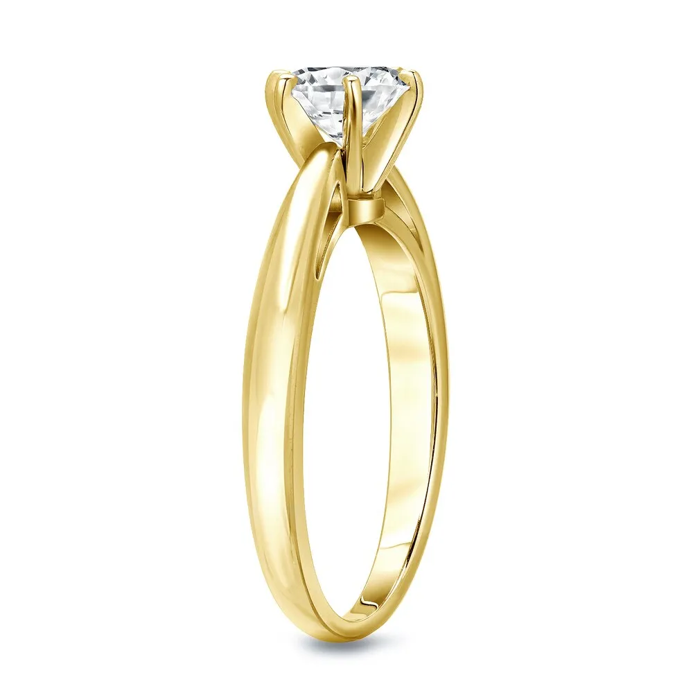 Auriya 1.50 ctw Round Solitaire Diamond Engagement Ring 18K Gold GIA Certified sold by Zulily product image thumbnail 4
