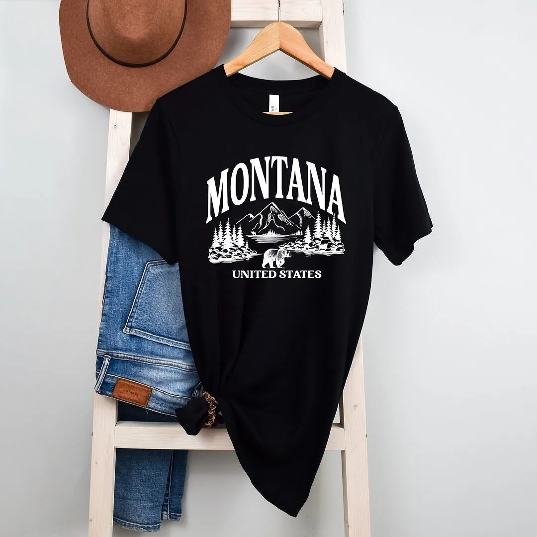 Montana Forest Scene Short Sleeve Tee sold by Zulily