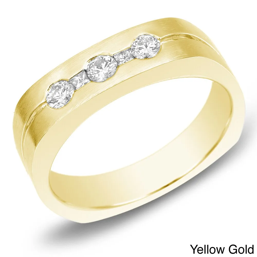 Auriya Men's 14k Gold 1/2ct TDW 5-Stone Diamond Ring or Wedding Band sold by Zulily product image thumbnail 2
