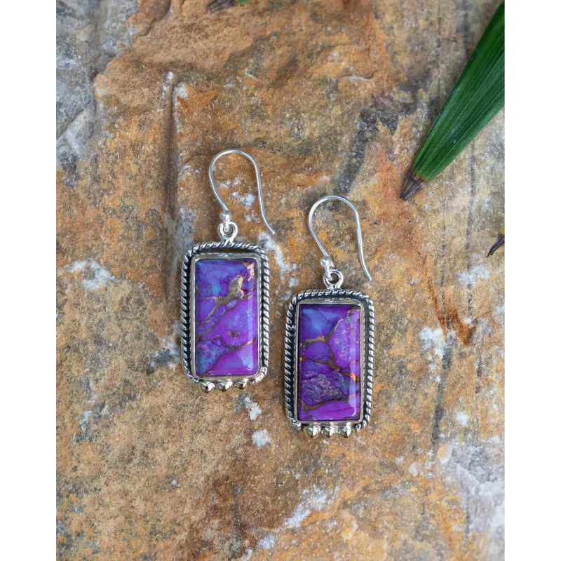 Southwest Purple Turquoise Sterling Silver Earring sold by Zulily