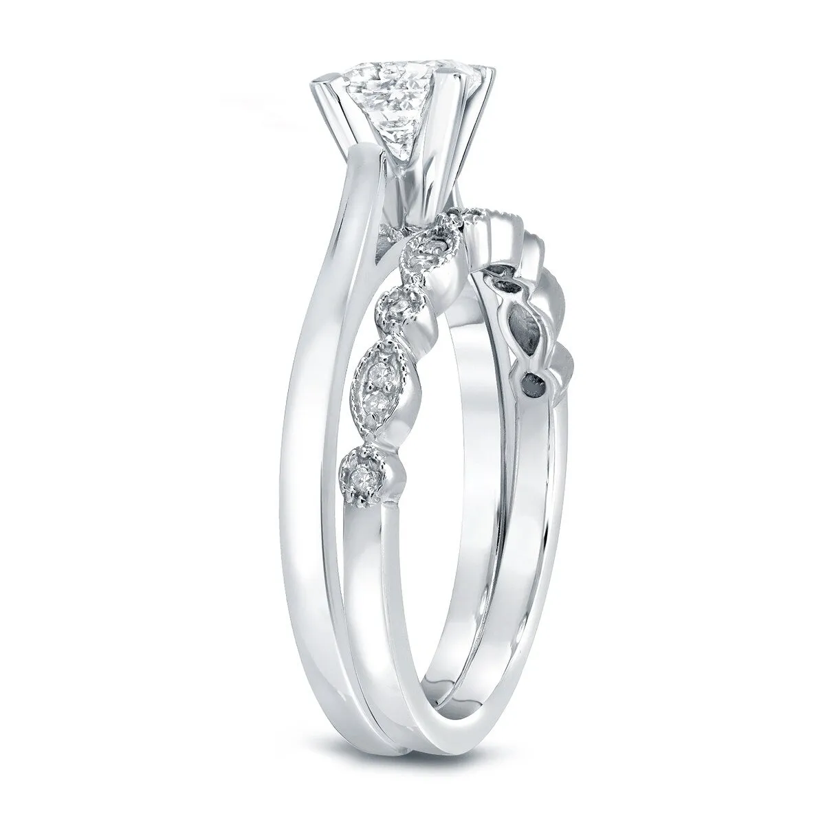 Auriya 14k Gold 1 1/6ctw Princess-cut Solitaire Diamond Engagement Ring Set sold by Zulily product image thumbnail 5