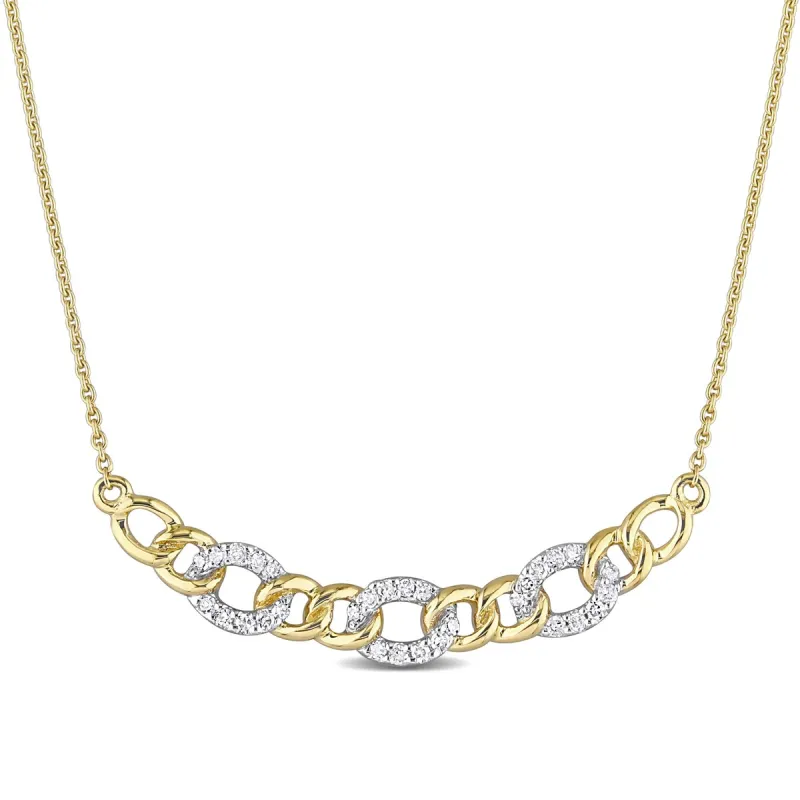 Miadora 1/10ct TDW Diamond Oval Link Necklace in 10k Yellow Gold sold by Zulily