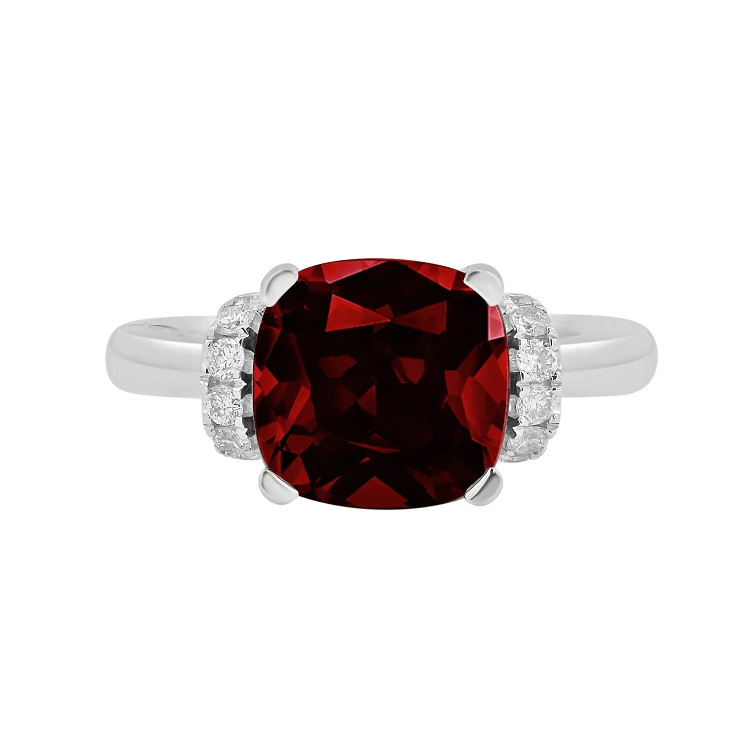 Auriya Unique 3 3/8ct Cushion-cut Garnet and Diamond Engagement Ring 1/5cttw 14k Gold sold by Zulily product image thumbnail 2