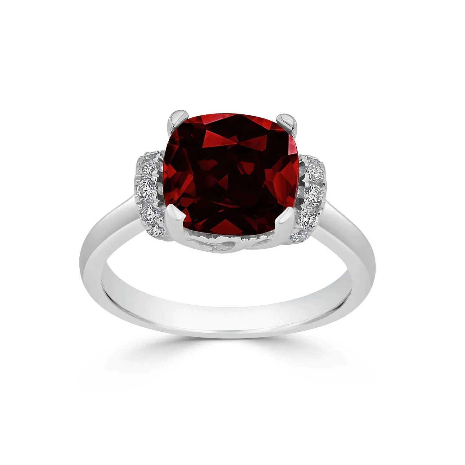 Auriya Unique 3 3/8ct Cushion-cut Garnet and Diamond Engagement Ring 1/5cttw 14k Gold sold by Zulily product image thumbnail 3
