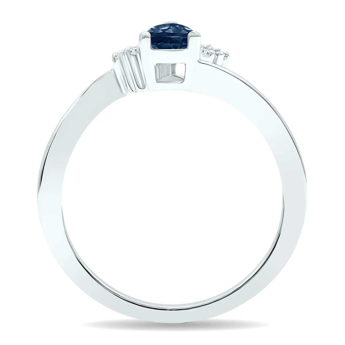 Women's Sapphire and Diamond Tierra Ring in 10K White Gold sold by Zulily product image thumbnail 2