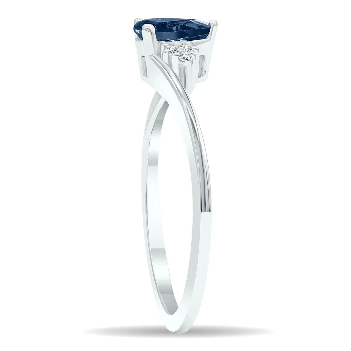 Women's Sapphire and Diamond Tierra Ring in 10K White Gold sold by Zulily product image thumbnail 3