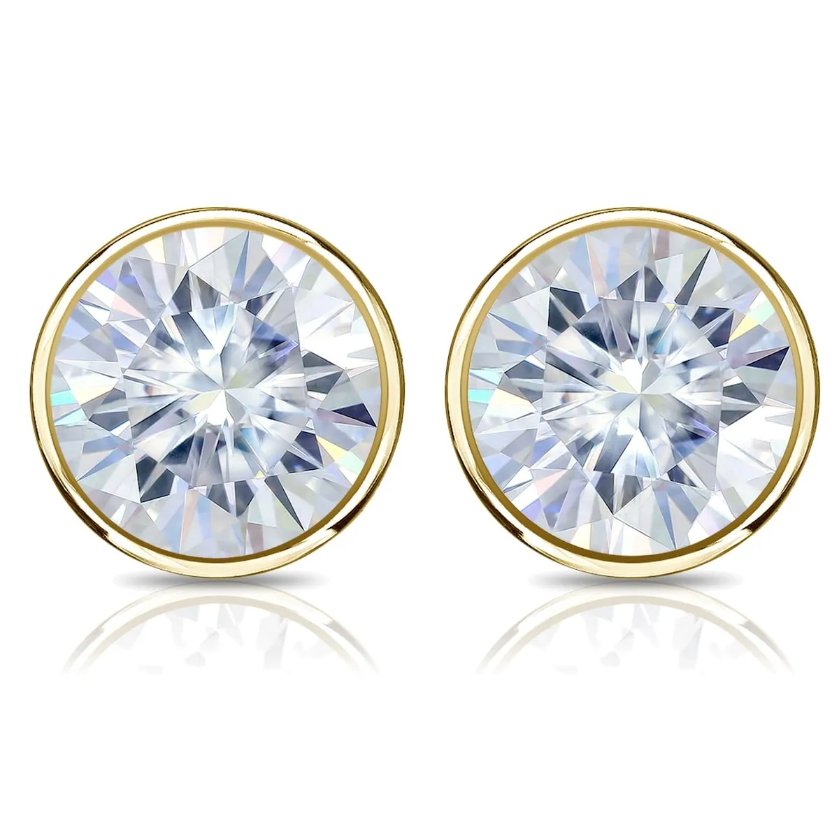 Auriya 14k Gold 4ctw Bezel-set Round Moissanite Stud Earrings - 8.2 mm sold by Zulily product image thumbnail 5