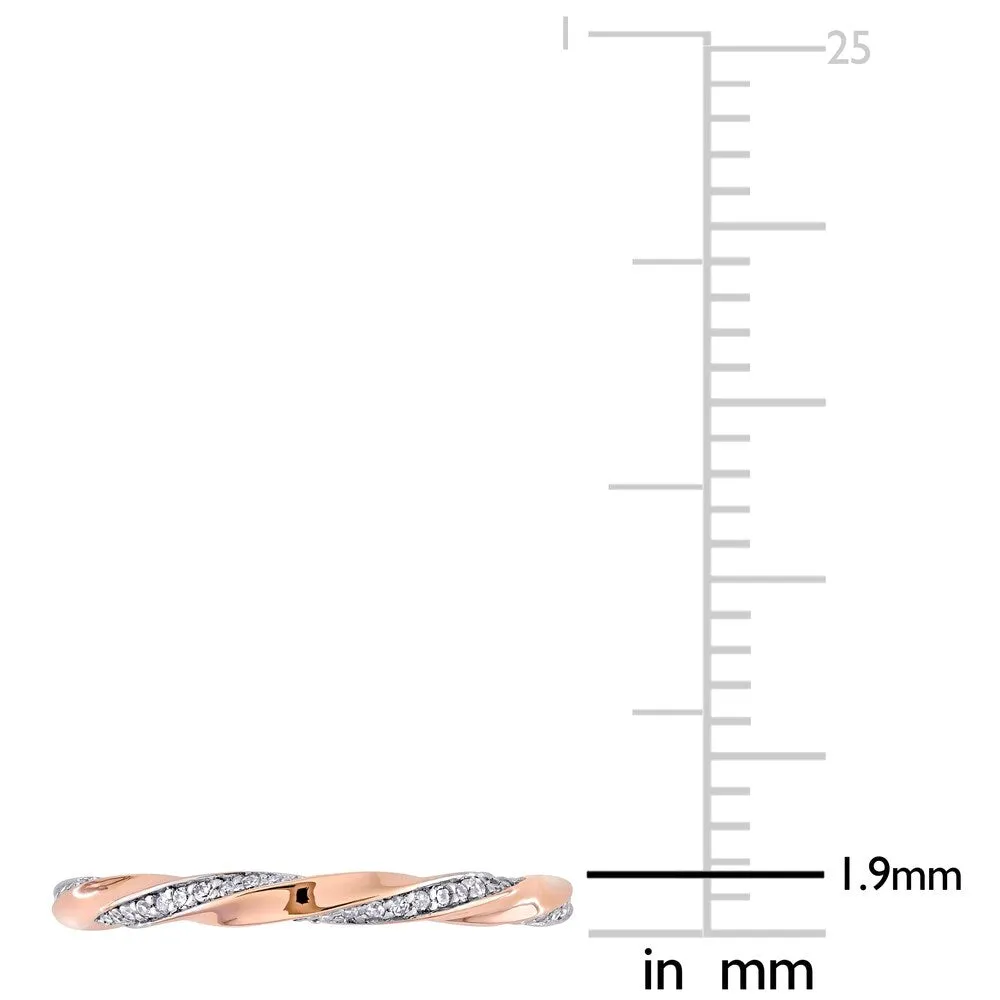 Miadora 10k Rose Gold 1/4ct TDW Diamond Twisted Stackable Eternity Band Ring sold by Zulily product image thumbnail 5
