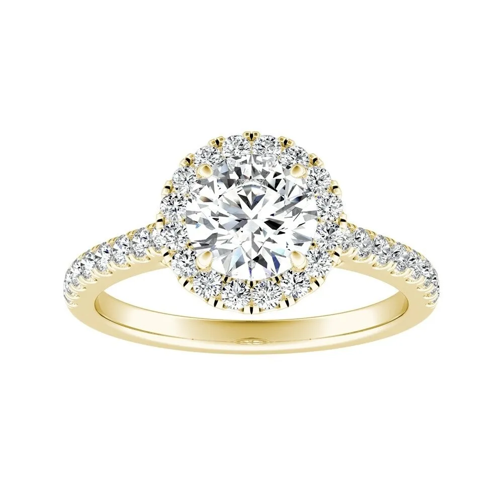 Auriya 14k Gold 3/4ct Moissanite Halo Diamond Engagement Ring 3/8ctw sold by Zulily