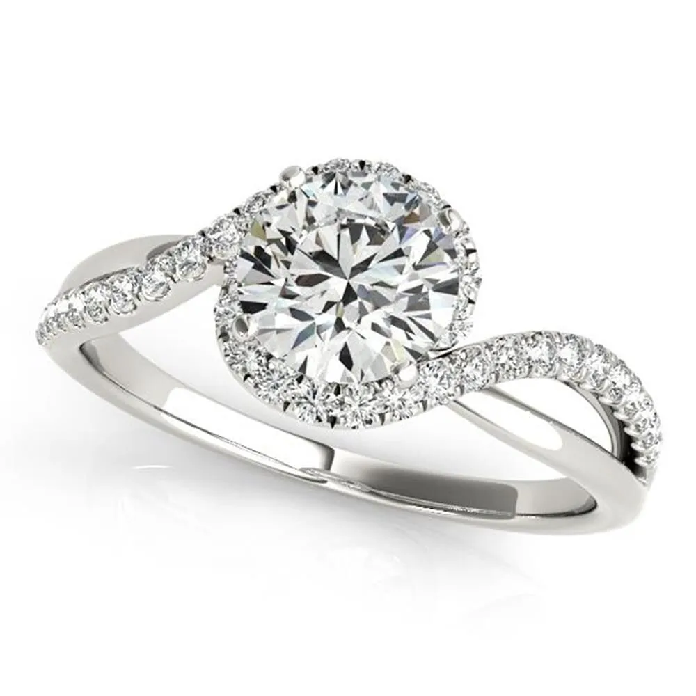 Moissanite by Auriya 14k Gold 2 1/2ctw Halo Diamond Engagement Ring 1/5ctw sold by Zulily