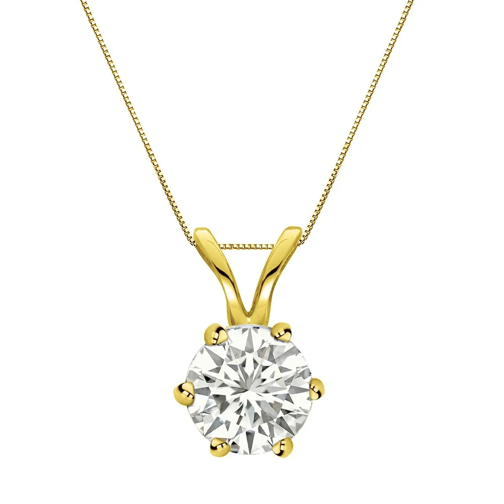 Auriya 14k Gold 3/4ct TDW Round 6-Prong Diamond Solitaire Necklace (I-J, SI1-SI2) sold by Zulily